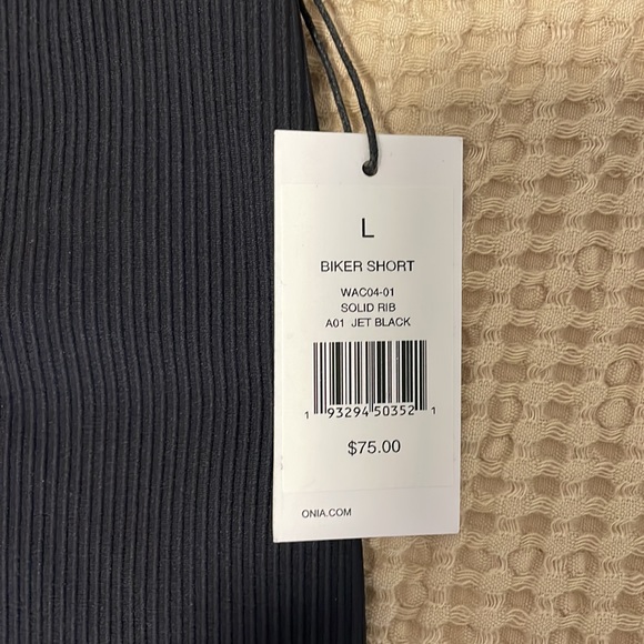 NWT Onia black ribbed biker shorts, Large - Picture 3 of 3